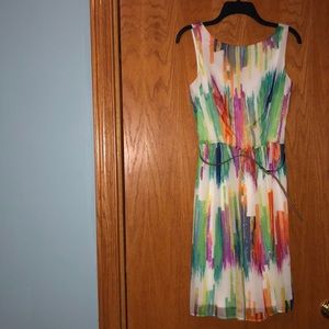 Rainbow striped dress